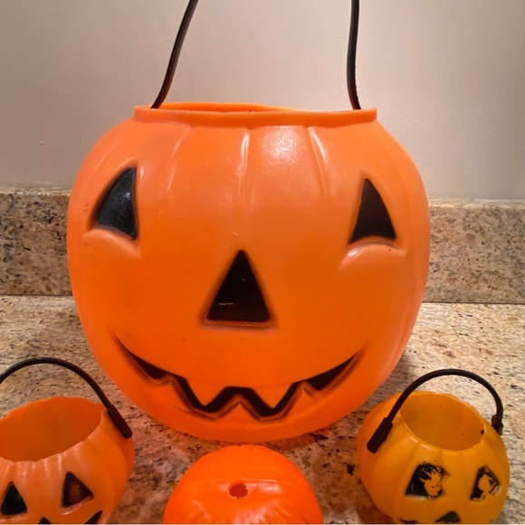 Empire Pumpkin Bucket Mini Pails Trick or Treat Candy Blow Mold Bucket Lot USA - Picture 8 of 8